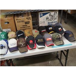 Large Lot Of Vintage Advertising Ball Caps (Ram, Co-op, Massey Ferguson, Cat, Case, Etc)