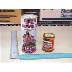 Lot Of Vintage Tins (2) (Wynn's Snowmobile Oil And Wynns Power Steering Concentrate)