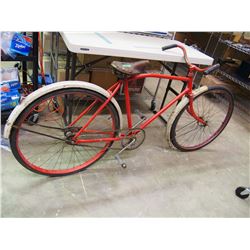 Vintage Red Metal Bike, Brooks, CCM
