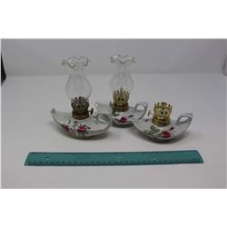 Genie Finger Lamps (3) (1 Has No Chimney)