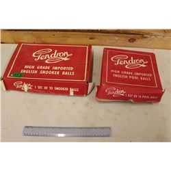 Set of 16 Boston Pool Balls & A Snooker Balls (In Boxes)