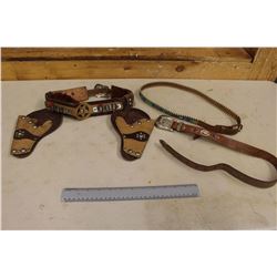 Assorted Leather Children Toy Gun Belts & Beaded Belts (1950s)