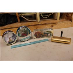 1950s Japanese Shadow Box Ornaments & A Table Crumb Brush