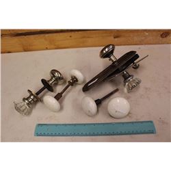 Vintage Glass & Porcelain Door Knobs (4 Sets)