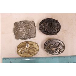 Belt Buckles (4)(1985 National Finals Rodeo, Hesston National Finals 1978&1980, Etc)