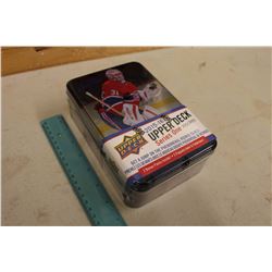 Sealed Collector Tin Box of 2015-16 Upper Deck Series 1 Hockey Cards, 12 Packs