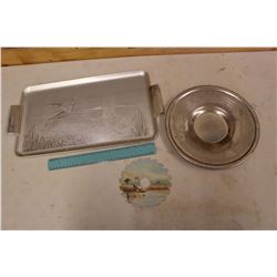 Vintage Serving Trays & A Painted Saw Blade