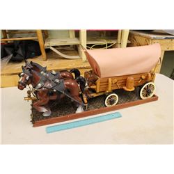 Team of Horses w/Light Up Covered Wagon (Working)