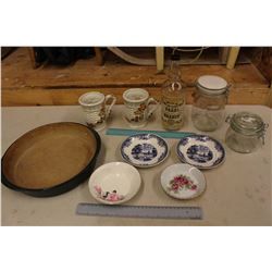 Lot of Vintage Dishware (Jars, Mugs, Saucers, Etc)
