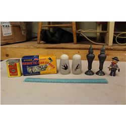 Lot of Vintage Kitchen Misc (Can Opener, Salt&Pepper Shakers, Etc)