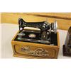 Image 2 : Miniature Singer Sewing Machine Supply Container, Clock& A Cast Iron Rooster Decoration