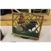 Image 7 : Miniature Singer Sewing Machine Supply Container, Clock& A Cast Iron Rooster Decoration