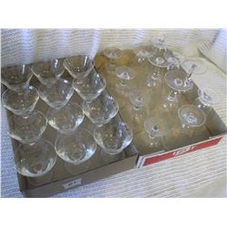 Etched Crystal Glasses (24) 3 Styles, No Chips or Cracks