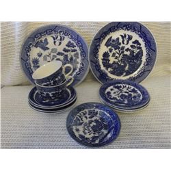 Vintage Blue Willow China (13 Pieces, 1 OC Japan)