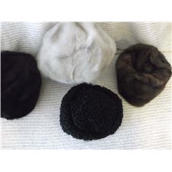 Ladies Fur Hats (4)(3 Mink, 1 Persian Lamb)