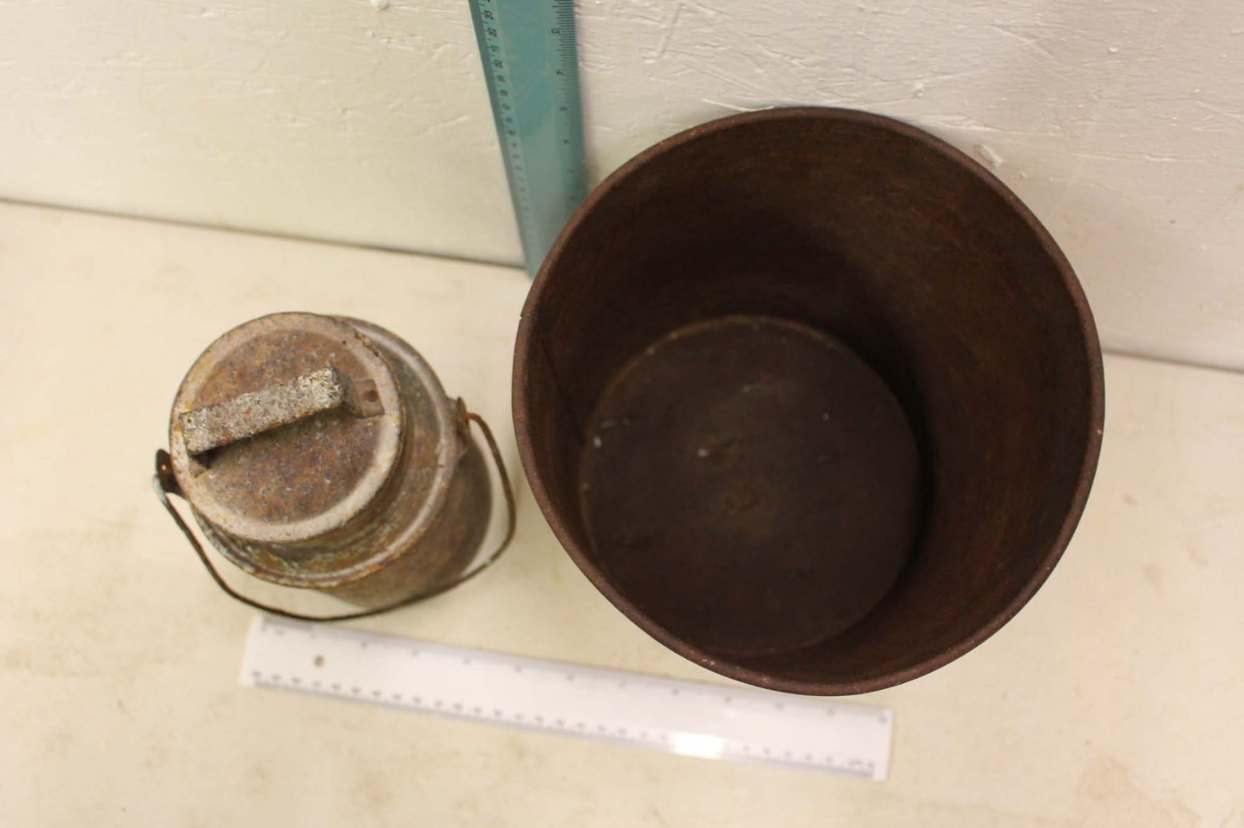 Silver Leaf Brand Lard Pail & A Small Pail w/Lid