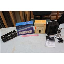 Lot of Misc: Roberts Microphone, Archer Video/Audio Control Center, Panasonic Portable Phone, Etc