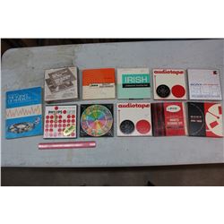 Lot of 12 Reel to Reel 7" Tape Spools w/Science Book