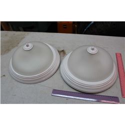 Ceiling Frosted Light Fixtures (2)