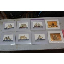 Sailing Ship Prints (8)(Matted & Ready for Framing)