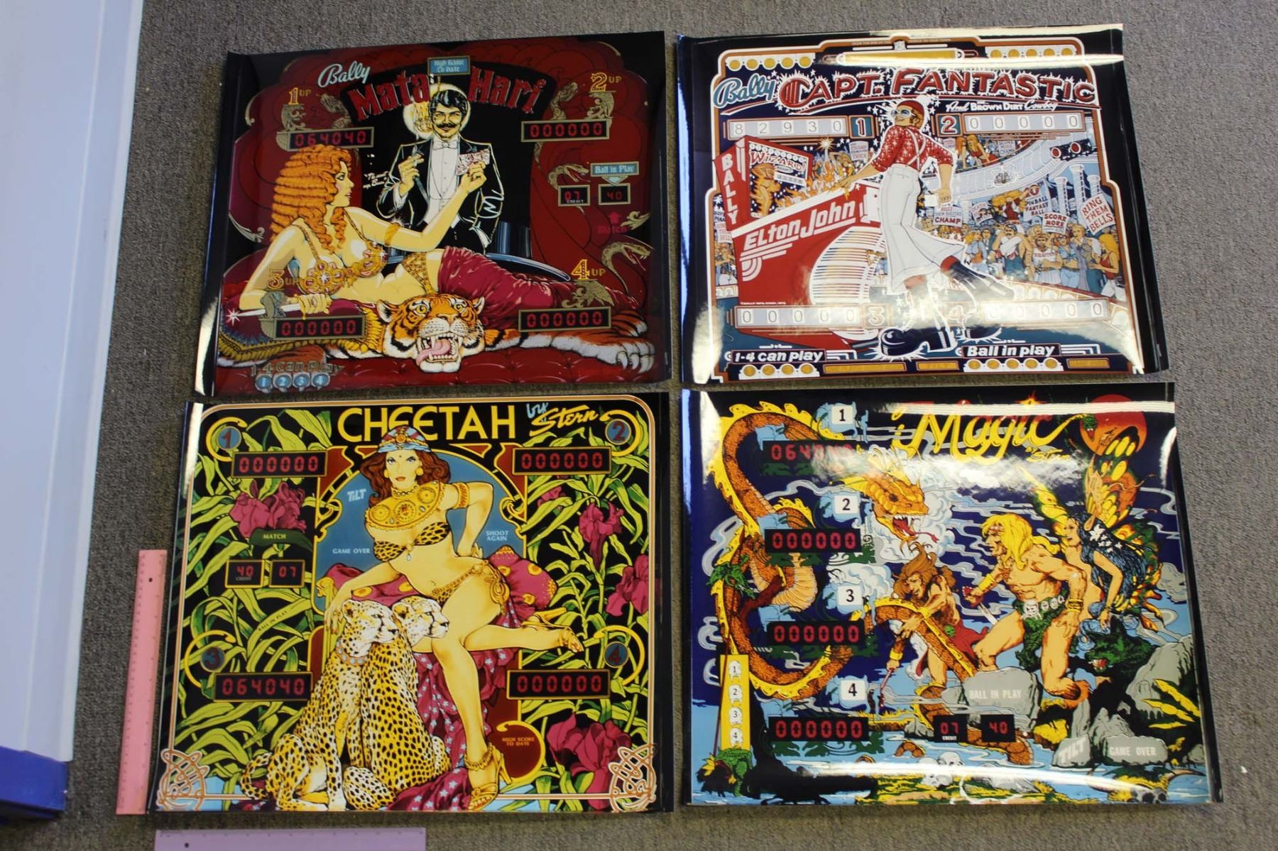 Photographic Reproductions of Pinball Backglasses (4)