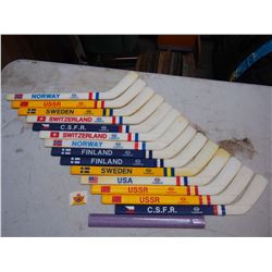 Lot Of IIHF World Jr. Hockey Championship Mini Sticks, Esso Imperial Oil