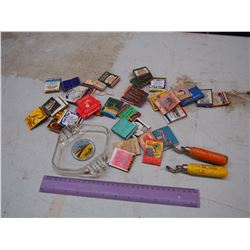Lot Of Vintage Advertising, (Matchbooks, Wooden Handled Bottle Openers, Tisdale Ashtray)