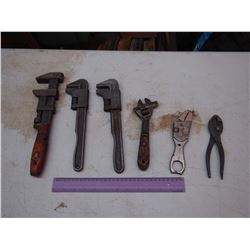 Vintage Tools (Crescent Wrenches (3), Pliers, wrench, Etc)