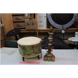 Vintage Lamp & Foot Stool
