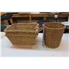 Image 1 : Wicker Baskets (2)& A Wicker Garbage Can