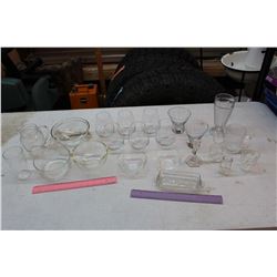 Lot of Clear Glassware (Mostly Dishware)