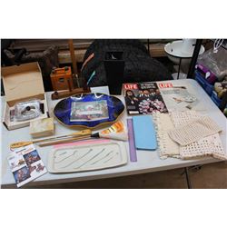 Lot of Misc: Life Magazines (2), Vase, Trays, Marble Container, Etc