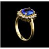 Image 4 : 14KT Yellow Gold 2.24 ctw Tanzanite and Diamond Ring