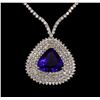 Image 2 : 18KT White Gold 24.23 ctw Tanzanite and Diamond Necklace