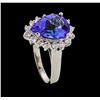 Image 4 : 3.36 ctw Tanzanite and Diamond Ring - 14KT White Gold
