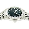 Image 3 : Rolex Mens Stainless Steel Black Roman Datejust Wristwatch