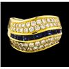 Image 2 : 1.24 ctw Sapphire and Diamond Ring - 18KT Yellow Gold