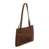 Image 3 : Chanel Brown Textured Leather Double Handle Shoulder Bag