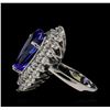 Image 3 : 10.90 ctw Tanzanite and Diamond Ring - 14KT White Gold