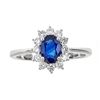 Image 1 : 0.84 ctw Sapphire and Diamond Ring - 18KT White Gold