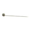 Image 1 : White Crystal Stick Pin - Silver Plated