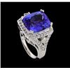 Image 4 : GIA Cert 8.38 ctw Tanzanite and Diamond Ring - 14KT White Gold