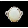 Image 2 : 8.25 ctw Opal and Diamond Ring - 14KT White Gold
