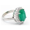Image 2 : Certified 6.91 Carat Natural Oval Cut Emerald Diamond Wedding Engagement Ring in
