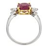 Image 3 : 2.34 ctw Ruby and Diamond Ring - 18KT White and Yellow Gold