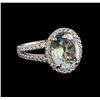 Image 1 : 3.71 ctw Aquamarine and Diamond Ring - 14KT White Gold
