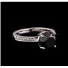 Image 1 : 3.85 ctw Black Diamond Ring - 14KT White Gold