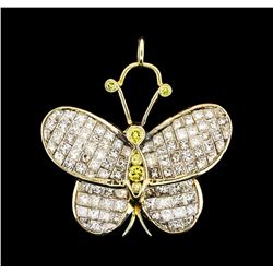 7.00 ctw Diamond Butterfly Pendant - 18KT Yellow Gold