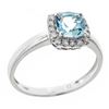 Image 2 : 0.76 ctw Aquamarine and Diamond Ring - 14KT White Gold