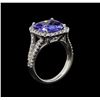 Image 4 : 5.06 ctw Tanzanite and Diamond Ring - 14KT White Gold